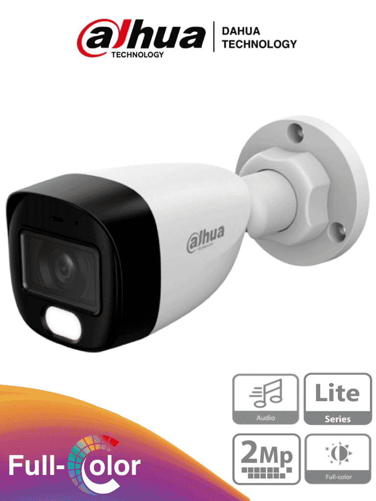 DAHUA HAC-HFW1209CN-A-LED-S3 - Cámara Bullet Full Color 1080p/ Llente de 2.8 mm/ 107.8° de Apertura/ Micrófono Integrado/ 30 Metros de Luz Visible/ DWDR/ Starlight/ IP67/ Compatible con CVI/AHD/CVBS/ DAHUA HAC-HFW1209CN-A-LED-S3 - Cámara Bullet Full Color 1080p/ Llente de 2.8 mm/ 107.8° de Apertura/ Micrófono Integrado/ 30 Metros de Luz Visible/ DWDR/ Starlight/ IP67/ Compatible con CVI/AHD/CVBS/
